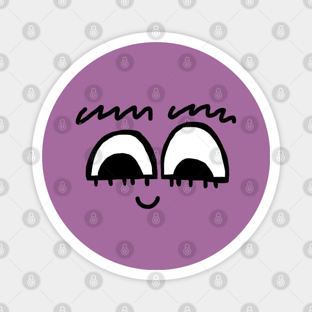 Cute Purple Cartoon Eyes Magnet by HFGJewels